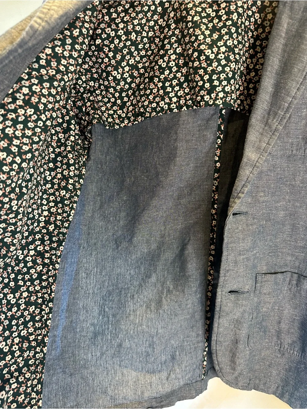 Cat & Jack boys Chambray Blue Linen-Blend Blazer preppy classic 10/12